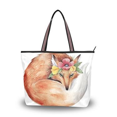 Imagem de Bolsa de ombro My Daily Women Aquarela com flores de raposa, Multi, Medium