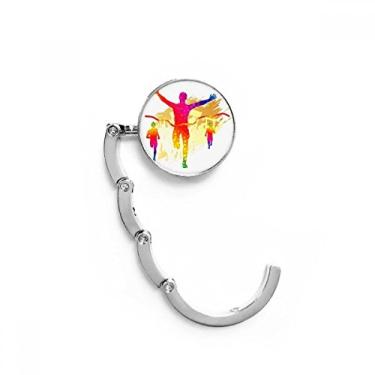 Imagem de Gancho de mesa com padrão de torcida do jogador de futebol americano, gancho dobrável decorativo