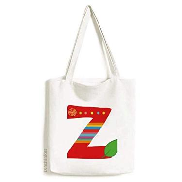 Imagem de Z alfabeto bolsa de lona com estampa de frutas laranja bolsa de compras casual