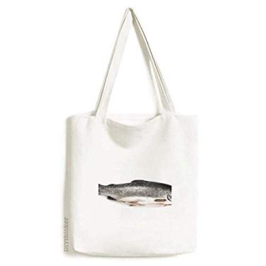 Imagem de Peixe oceano fresco, cinza, Art Déco, presente, moda, sacola, bolsa de compras, bolsa casual