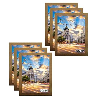 Imagem de Kit 6 Porta Retrato Molduras 30x40 Dourado