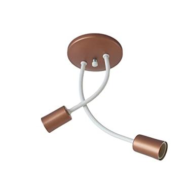 Imagem de Emalustres Plafon Aranha Branco/Cobre 2 lamp