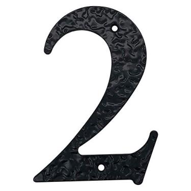 Imagem de Placa de ferro fundido com número de placa flutuante 3D de 12,7 cm em aço carbono preto grande, placa de porta com dígitos de endereço, montagem com parafuso, durável antiferrugem