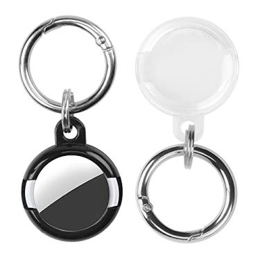 Imagem de Porta-chave Air Tag Porta-chaves Airtag Estojo de TPU portátil para Apple Tracker Capa protetora de 2 pacotes Air Tag Porta-chaves Airtag Loops compatíveis com Airtags