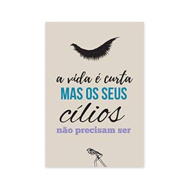Imagem de Placa Decorativa Frase Maquiagem Cílios 20x30cm