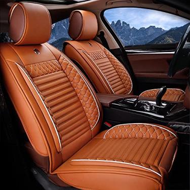 Imagem de Jialuode Capas de assento de carro compatíveis com Mercedes-Benz A180 A210 A220 A220 A250 A35 Vaneo S560E S55AMG x250 S430 modelo de carro, protetor de assento de couro durável dianteiro e traseiro conjunto completo capa de almofada