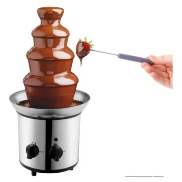 Imagem de Torre Cascata De Chocolate Quente 4 Andares Fonte 127v Inox Fonte Cascata de Chocolate - fondue de chocolate - Fonte de chocolate