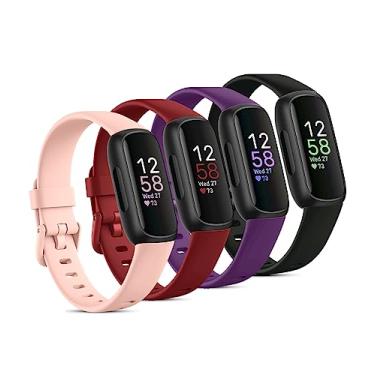 Imagem de Odbeai Pulseira esportiva de substituição para Fitbit Inspire 3 para mulheres e homens, pulseira esportiva de silicone macio para monitor fitness Inspire 3, mulheres e homens (pacote com 4), Small 5.5
