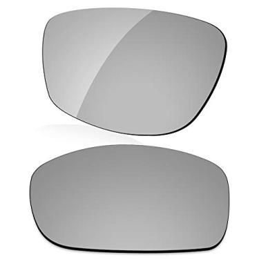 Imagem de LenzReborn Lente polarizada de substituição para óculos de sol Oakley Gauge 8 M OO4124-57 mm - cinza prateado - espelhado polarizado