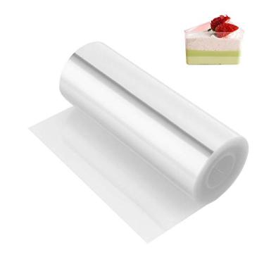 Imagem de Kasmoire Colares de bolo 10 x 1000 cm, folhas de acetato de bolo mousse para decoração de bolos, assar mousse de chocolate