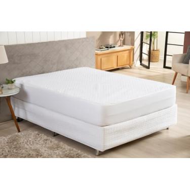 Imagem de Protetor de Colchão Casal King Size Impermeável, 4 Camadas de Proteção, 100% Respirável, Sem Ruídos, Branco