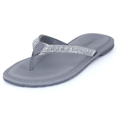 Imagem de EZSURF Chinelo feminino de couro macio para ioga com suporte de arco e sola de borracha antiderrapante, Rs-cinza, 35