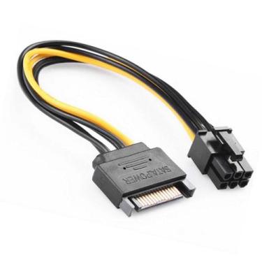 Imagem de Cabo Energia Alimentação Sata Macho para PCI-e PCI Express 6 Pinos - C