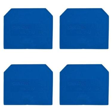 Imagem de Kit Placa Final Azul  Borne SEK 2,5mm - SIBRATEC, 10 peças