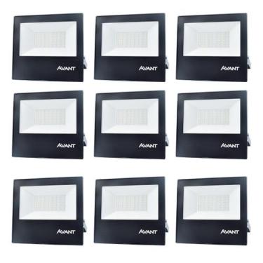 Imagem de Kit 10 Refletor Led 100w Holofote Prova D'água Área Externa Ip65 Bivol