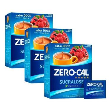 Imagem de Adoçante Zero-Cal Pó Sucralose C/50 Envelopes Kit 3 - Geral