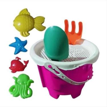 Imagem de Baldinho de praia infantil para menino e menina areia lembrancinha fes