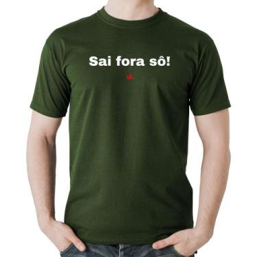Imagem de Camiseta Algodão Sai fora sô! - Foca na Moda, Musgo, G