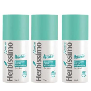 Imagem de Kit 3 Desodorante Roll-On Neutro Herbíssimo 50Ml - Dana - Dana Cosméti
