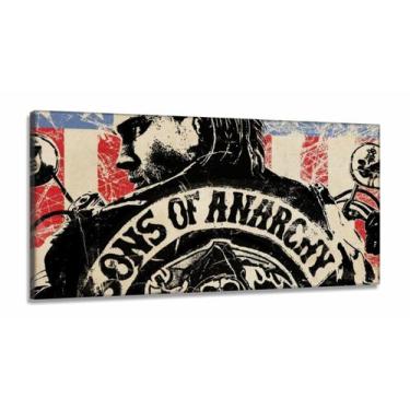 Imagem de Quadro Sons Of Anarchy Séries Decorativoem Tecido Canvas 130x60 - Wall