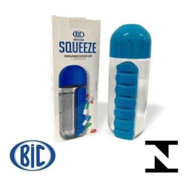 Imagem de Garrafa Squeeze Com Porta Comprimido Capsulas 600 Ml Bic