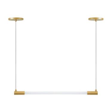 Imagem de Pendente Slim LuminaLux Lâmpada Tubo PLX0003 Led Moderno New, Dourado