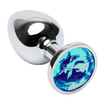 Imagem de Plug anal de metal joia tamanho g grande - SEXY IMPORT, AZUL CEU