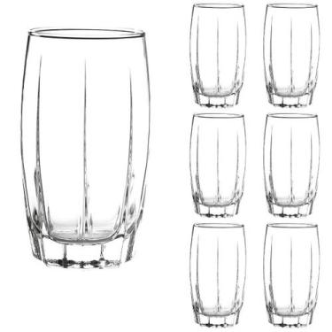 Imagem de kit 6 Copos De Vidro Long Drink 374ML Amadeus transparente - CRISTAR