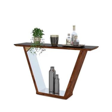 Imagem de Aparador DJ Móvies Fratello com Espelho Malbec Preto - Dj Móveis