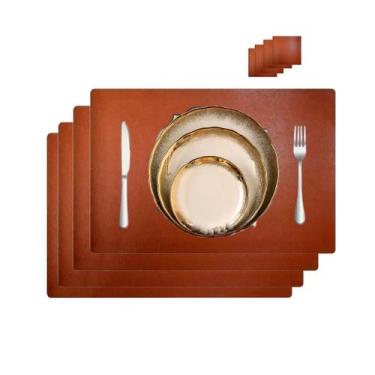 Imagem de 8 Jogo Americano COURO  Impermeável Limpa Facil para MESA - GENERTOY, 