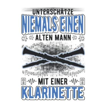 Imagem de Klarinette Notizbuch: Klarinette Alter Mann Klarinettist / 6x9 Zoll / 120 karierte Seiten Seiten
