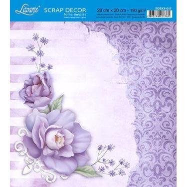 Imagem de Papel Scrap Decor Folha Simples 20X20 Rosa Roxa Sdsxx-017 - Litoarte