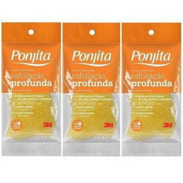 Imagem de Kit 3 Esponja de Banho Esfoliaçao Profunda Ponjita - 3M