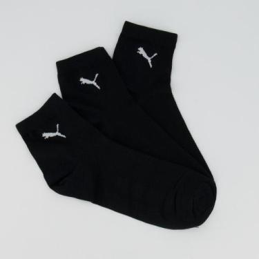 Imagem de Kit Meia Puma 9 Pares Cano Médio Preta, 39-43