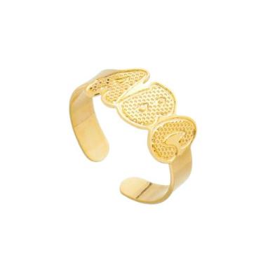 Imagem de Anel Abc Formatura Infantil Ajustável Folh Á Ouro - Joias danisam