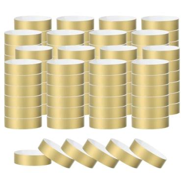 Imagem de PATIKIL Pulseiras de papel para eventos, pacote com 1200 pulseiras neon para festas, pulseiras coloridas à prova d'água para identificação de concertos para entrada de bar, ouro