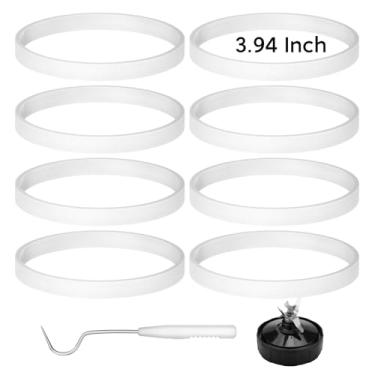 Imagem de 8 pacotes de substituição de junta compatível com Ninja, anel de vedação branco de borracha de 9,4 cm 7 quilhas peça de reposição compatível com Ninja BL456-30 BL480 BL682 BL640 CT680