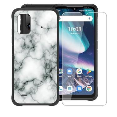 Imagem de AQGGIIXY Capa para Umidigi Bison X20 (16,6 cm) com [1 x película protetora de vidro temperado], capa protetora preta à prova de choque ultrafina de silicone macio para Umidigi Bison X20 - WM73