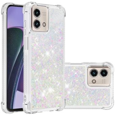 Imagem de Dinglijia Capa moderna com design fino para Moto G Stylus 5G 2023, capa de silicone de areia movediça líquida brilhante de TPU macio para meninas, lente de câmera e capa de proteção de tela para Moto