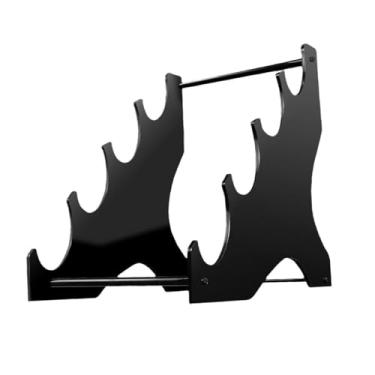 Imagem de Almencla Suporte de espada de quatro camadas, sabre de luz, rack de armazenamento, flautas, decoração, para sala de jogos, coleção de escritório, dojo, estante , Preto