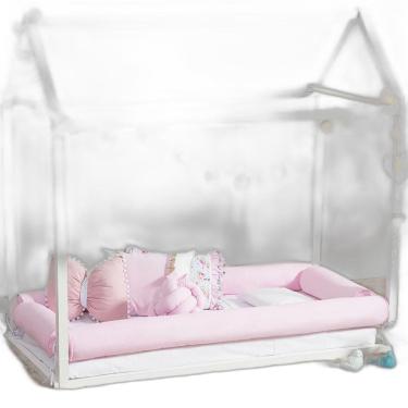 Imagem de Kit Montessoriano Para Cama De Solteiro 4 Rolos Rosa