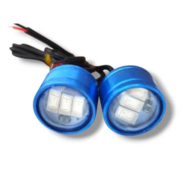 Imagem de Par de Farol De Milha Mini Strong Led Azul Universal Motocicletas