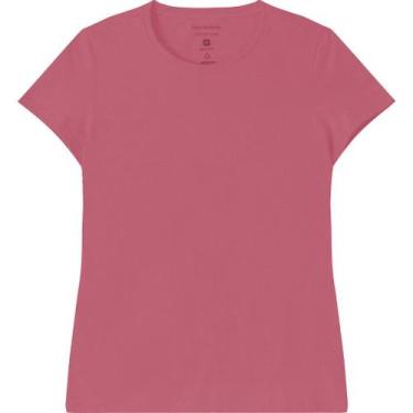 Imagem de Blusa Manga Curta T-Shirt Feminina Basicamente Ref. 90442, Goiaba 155,