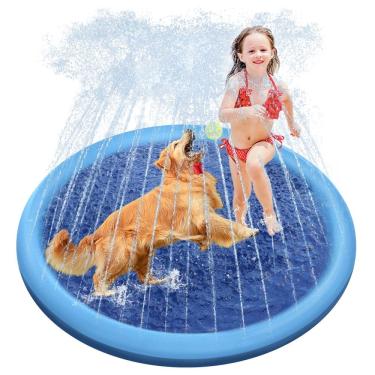 Imagem de Almofada de aspersão Raxurt Splash para piscina para cães 130 cm, azul durável