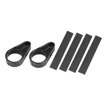 Imagem de Motoforti Par de braçadeiras de mangueira de linha de freio traseiro universal para Harley para motocicleta, quadriciclo, scooter, liga de alumínio, preto