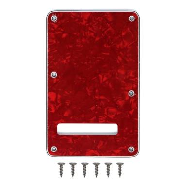 Imagem de Placa traseira de guitarra com 6 furos Strat Tremolo para Fender USA/Mexican Standard Stratocaster (vermelho pérola)