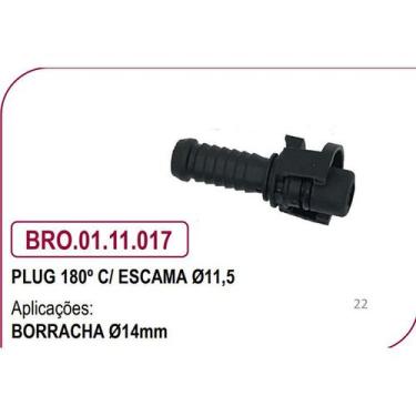 Imagem de PLUG 180º C/ ESCAMA diametro 11,5mm p/ mangueira de BORRACHA - Broglip