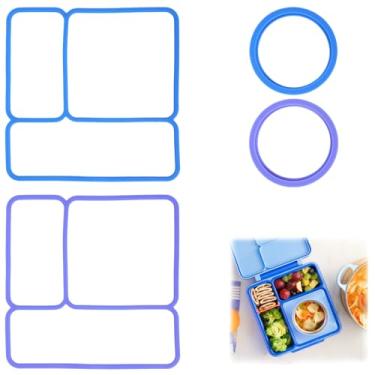 Imagem de Pacote com 2 juntas de vedação de tampa para OmieBox, substituição de vedação de ajuste à prova de vazamento para acessórios de lancheira Omie, peças de reposição de secagem rápida para crianças com