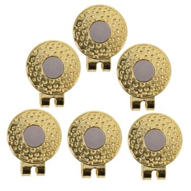 Imagem de kowaku 6x Golf Hat Clips Accessories Professional Golf Training Training Ball Marker Titulares para Luvas Calças Visores, Ouro