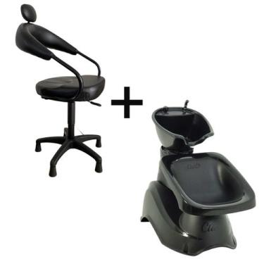 Imagem de Kit Lavatório de Cabelo Grande + Cadeira Salão Cabelereira - HENVIFER